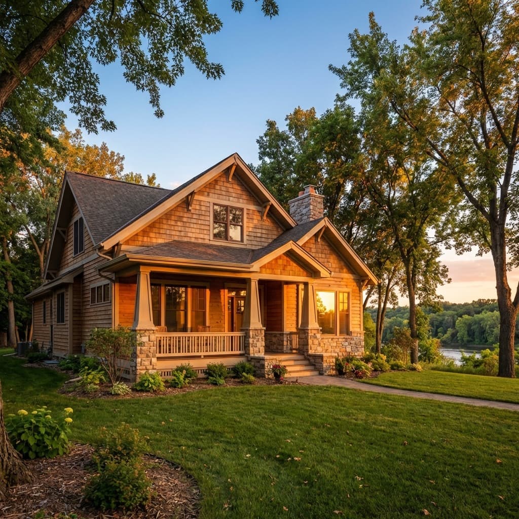A charming craftsman bungalow in Howe, just steps from the Mississippi River Gorge.